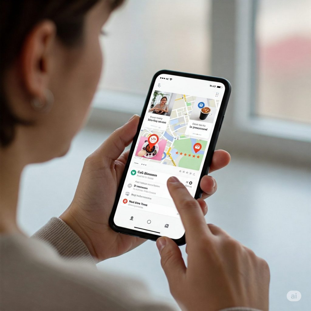 A smartphone showing local search results with one glowing business listing and others faded in the background—illustrating why reputation alone isn't enough for modern visibility