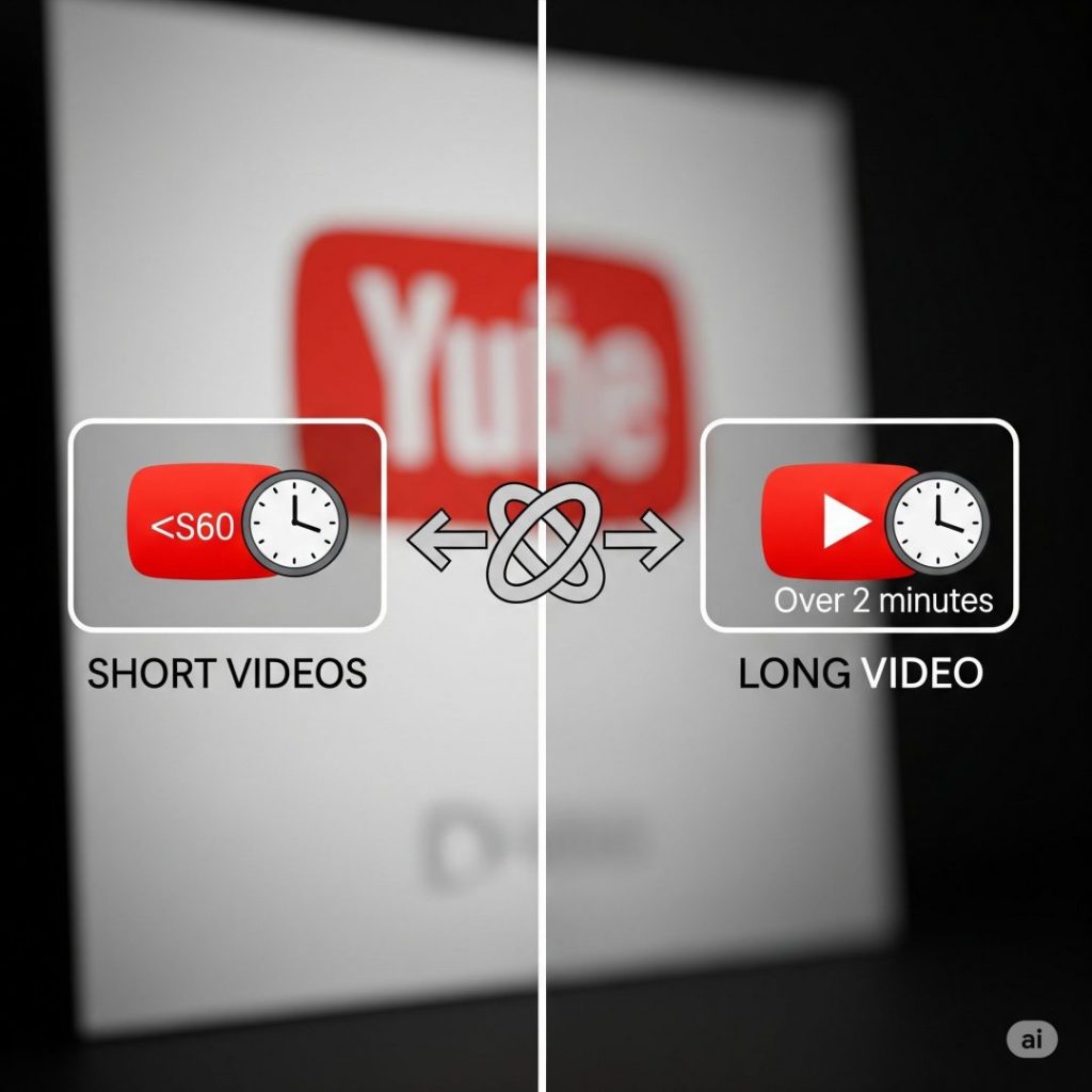 YouTube Shorts and long-form videos