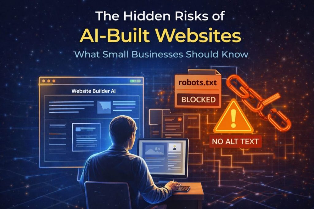 AI-built websites offer speed, but professionally built sites provide stronger SEO, accessibility, and long-term scalability.
